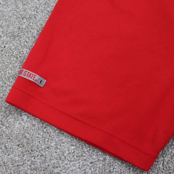 Nike Ohio State Buckeyes Polo Shirt Mens 2XL XXL Red Dri-Fit Pearl Snap S/S - Picture 10 of 16